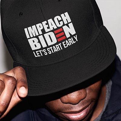 Impeach Biden Let's Start Early Twill Cap - Anti Biden Not My President High-Profile Snapback Hat