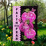 7VT. Faith Over Fear Breast Cancer Garden Flag Mockup 5