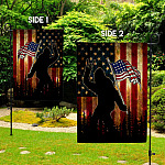 9VT. Bigfoot American Flag Garden Flag Mockup 2 Side