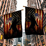9VT. Bigfoot American Flag House Flag Mockup 2 Side-1