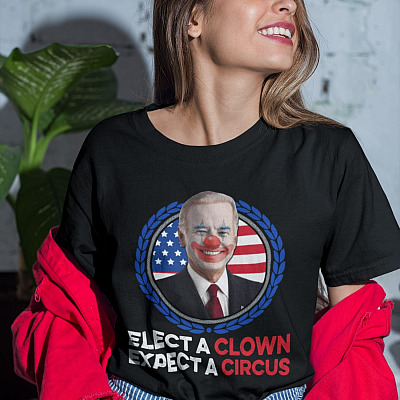 Alternative view of Biden Elect A Clown Expect A Circus T-Shirt - Anti Biden Clown T-Shirt