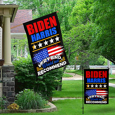 Alternative view of Biden Harris Rating Very Bad Would Not Recommended Garden Flag - House Flag- Anti Biden Flag