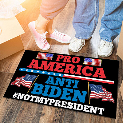 Pro America Anti Biden Indoor Outdoor Doormat - Conservative Republican Doormat