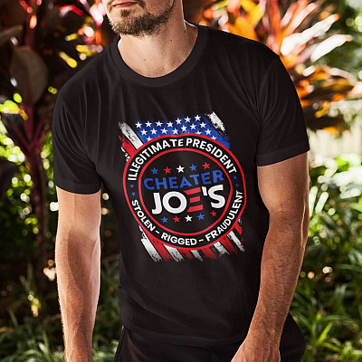 Alternative view of Cheater's Joe Illegitimate President Shirt - Anti Biden Shirt - Stolen Rigged Fraudulent Shirt