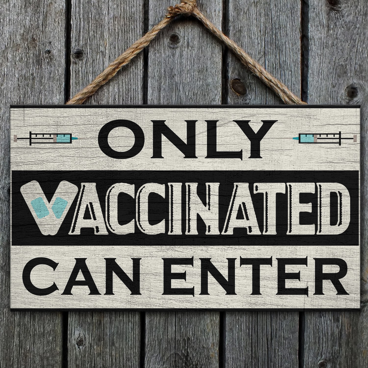 9Th. Only Vaccinated-doorsign Mockup 1