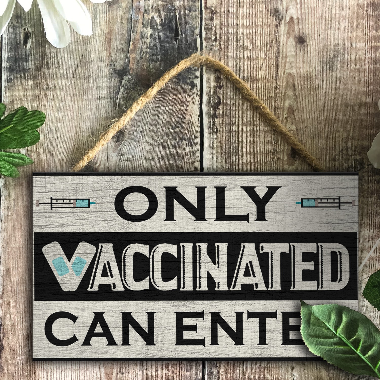 9Th. Only Vaccinated-doorsign Mockup 4