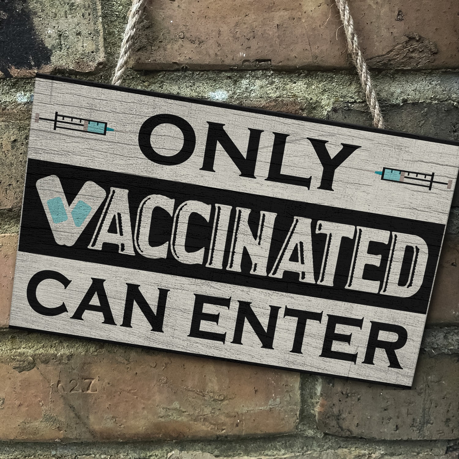 9Th. Only Vaccinated-doorsign Mockup 5