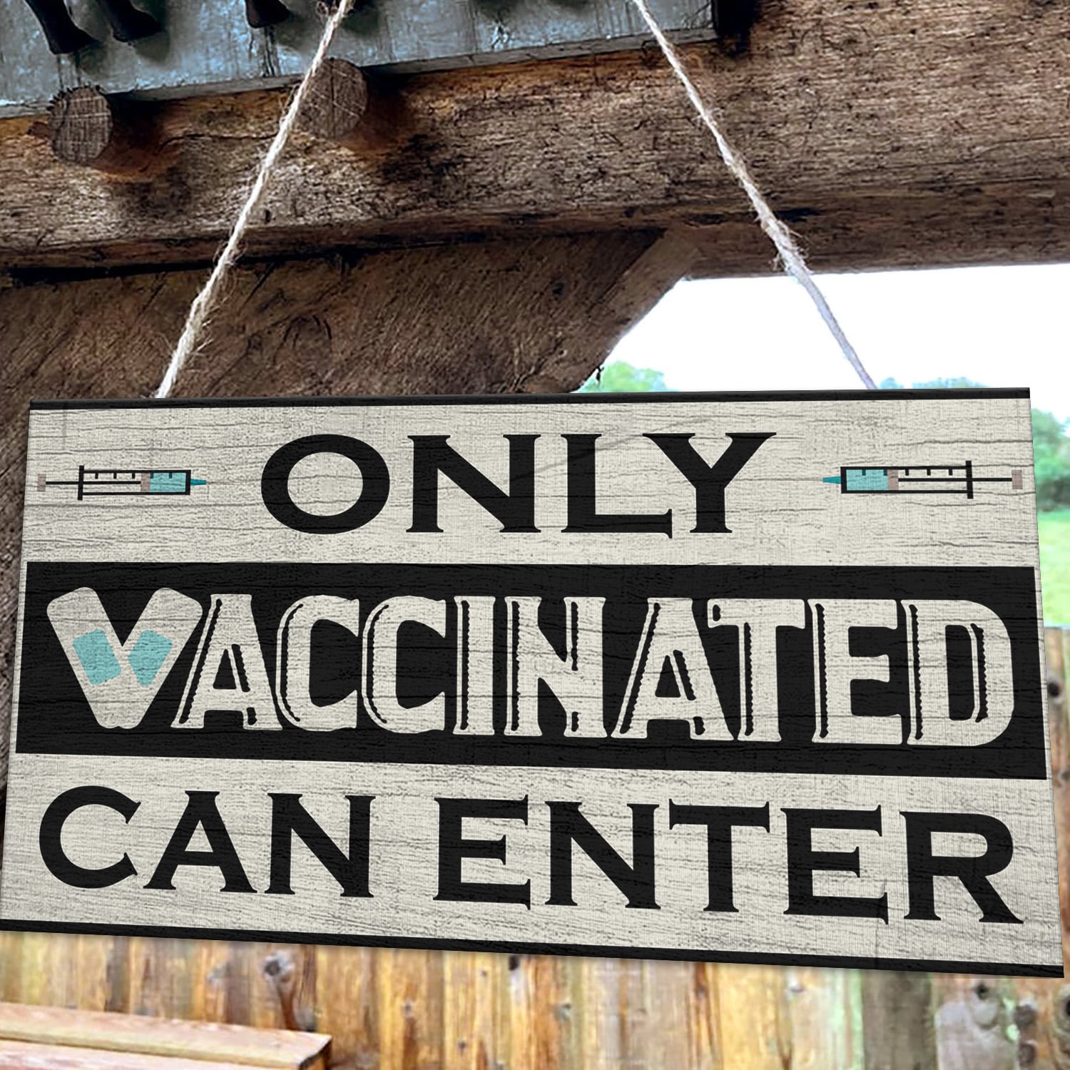 9Th. Only Vaccinated-doorsign Mockup 10