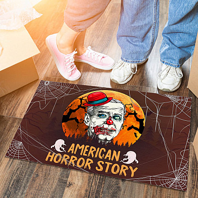 Alternative view of American Horror Story Funny Biden Clown Zombie Doormat Halloween Entrance Indoor Outdoor Decorative Doormat