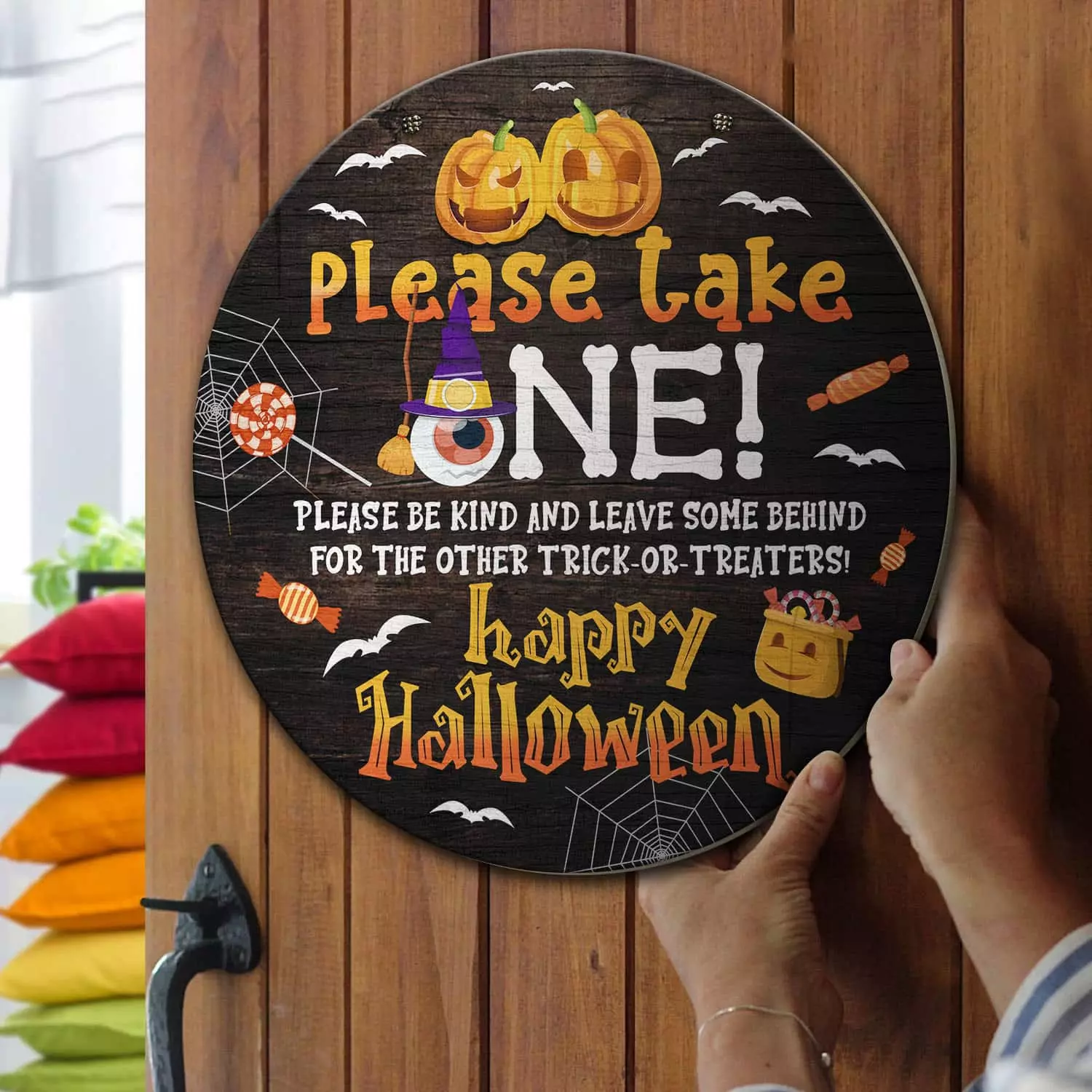 6O. Please Take One Door Sign Mockup 13