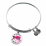 Turtle In October We Wear Pink Circle Breast Cancer Awareness Pendant Necklace - Breast Cancer Survivor Bangle