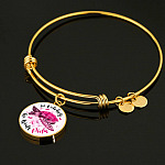 Turtle In October We Wear Pink Circle Breast Cancer Awareness Pendant Necklace - Breast Cancer Survivor Bangle
