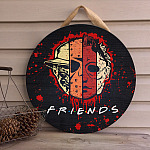 2KT. Scary Faces Halloween Characters (2) Door Sign Mockup 4