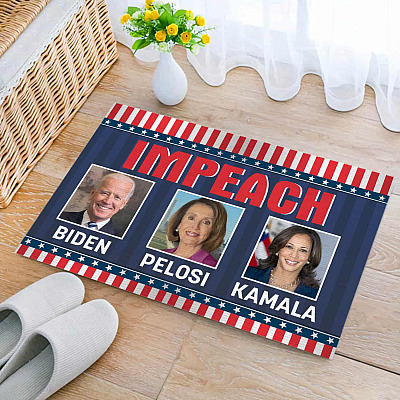 Alternative view of Impeach Biden Kamala Harris Nancy Pelosi Indoor Doormat - Anti Biden Is Not My President Outdoor Doormat