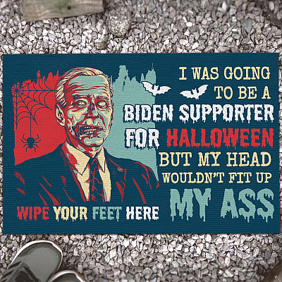 Alternative view of Funny Anti Joe Biden Impeach Biden Sarcasm Halloween House Doormat - I Was Going To Be A Biden Support Halloween Home Entrance Doormat