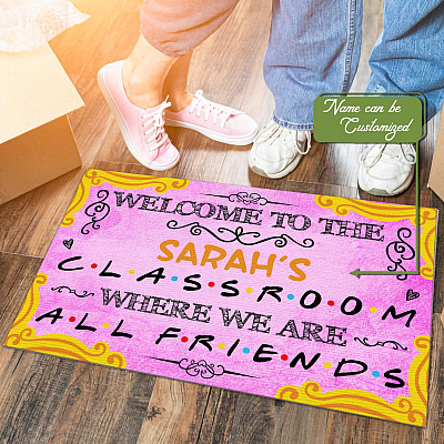 Alternative view of Personalized Welcome To The Classroom Where We Are All Friends House Doormat - Teacher Classroom Outdoor Doormat