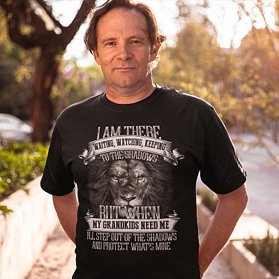 Alternative view of I'm There Waiting Watching Keeping To The Shadows But When My Grandkids Need Me T-Shirt - Funny Shirts For Grandpa Grandma