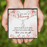 You Are Strong Survivor Alluring Beauty Necklace - Cancer Recovery Affirmation Jewelry Encouragement Gifts