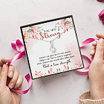 You Are Strong Survivor Alluring Beauty Necklace - Cancer Recovery Affirmation Jewelry Encouragement Gifts