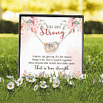 You Are Strong Survivor Interlocking Hearts Pendant Necklace - Cancer Recovery Affirmation Encouragement Gift
