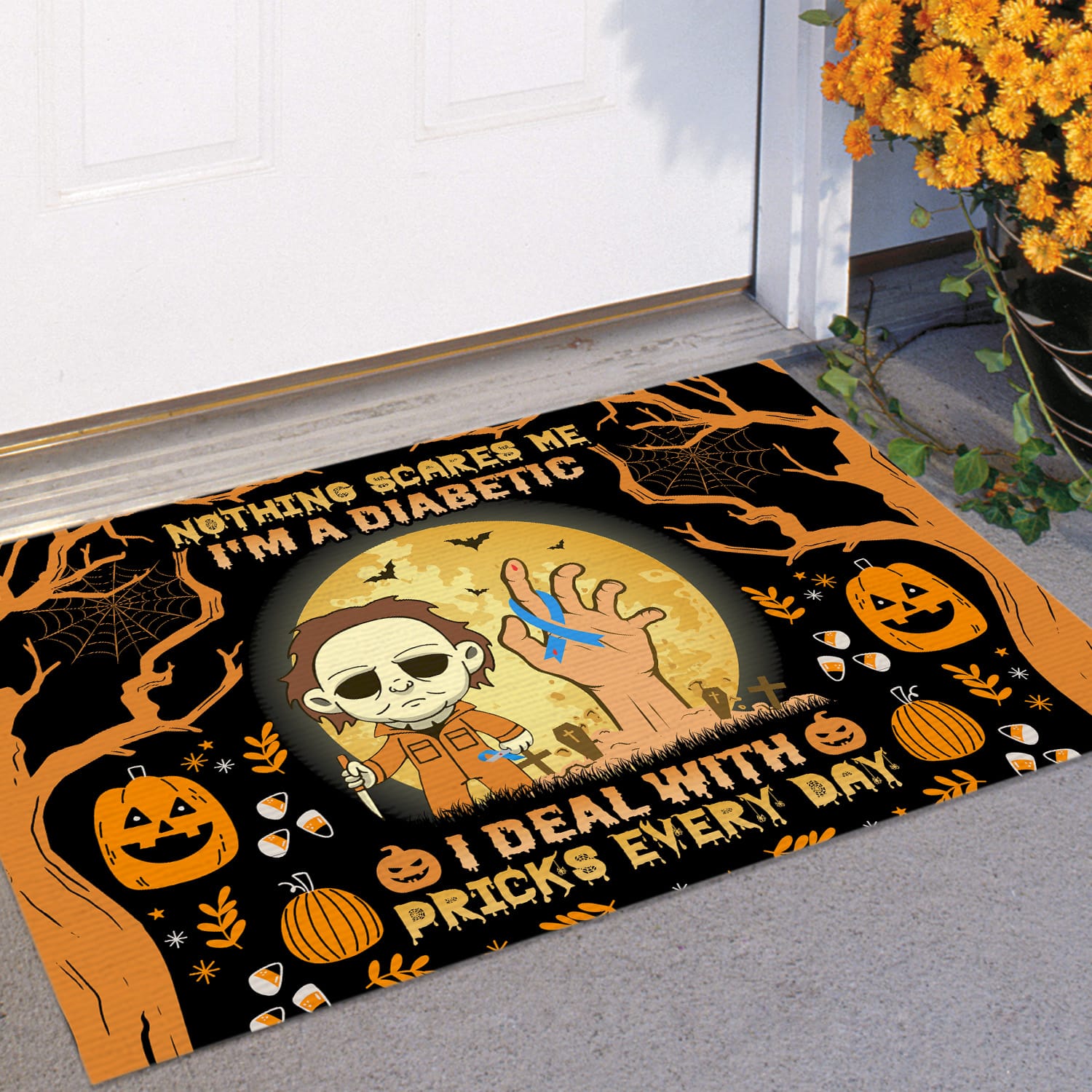 5KT. Nothing Scares Me Diabetic Doormat (3) Doormat mockup 11