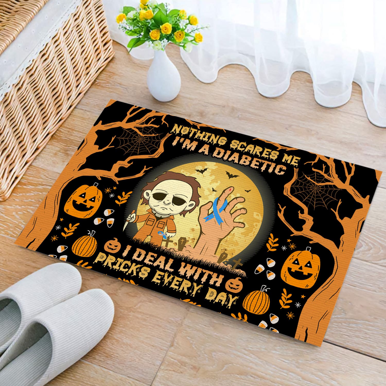 5KT. Nothing Scares Me Diabetic Doormat (3) Doormat mockup 2