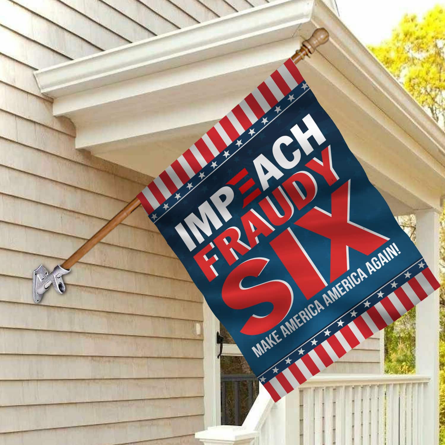 5KT. Impeach Fraudy Six Biden-30x40 House Flag Mockup 2