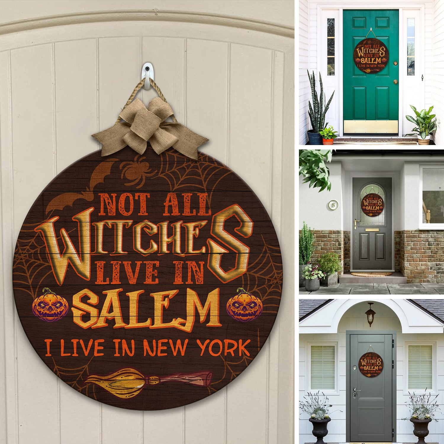 6KT. Not All Witches Live In Salem-Sample Design Door Sign Mockup 12