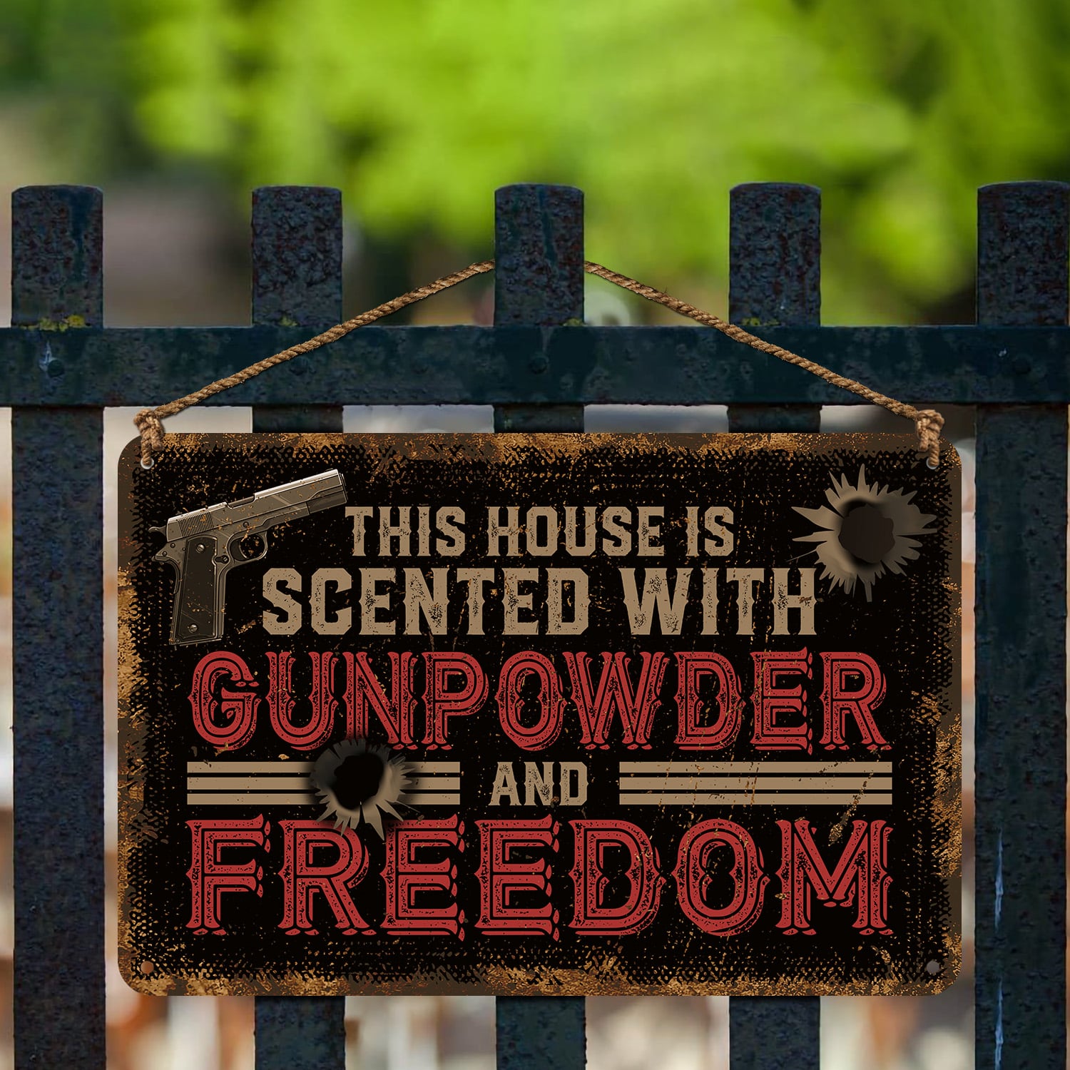 6LV. This House is Scented (Metal Sign) (5) Metal Sign Mockup 3