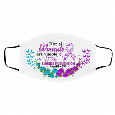 wounds, White, Cloth Face Cover – Medium/Large