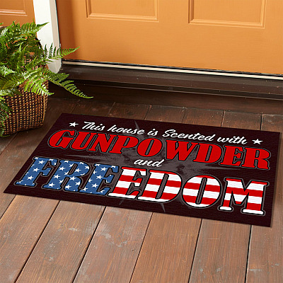 Alternative view of This House Is Scented with Gun Powder and Freedom Decorative Doormat - 2nd Amendment Welcome Mat