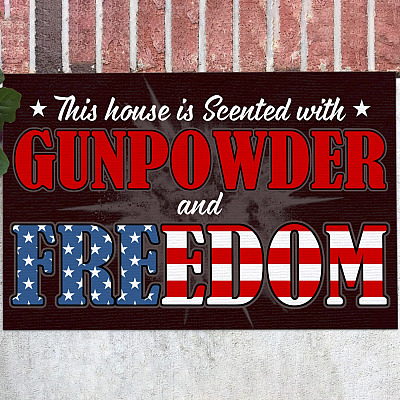 This House Is Scented with Gun Powder and Freedom Decorative Doormat - 2nd Amendment Welcome Mat
