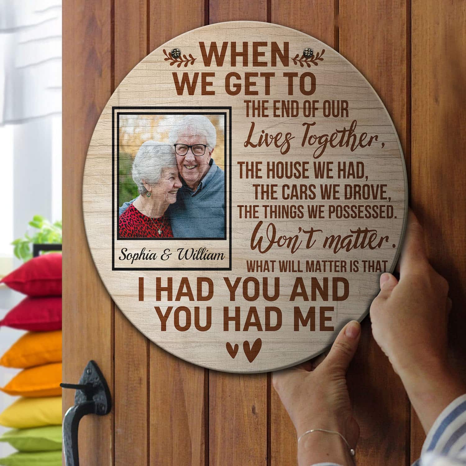 4O. Lives Together-sample design Door Sign Mockup 13