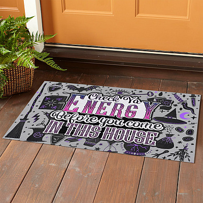 Alternative view of Halloween Check Ya Energy Before Before You Come in This House Witch Decorative Doormat - Funny Witch Welcome Mat