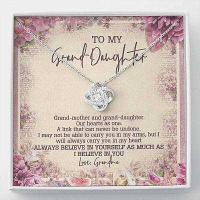 From Grandma To My Granddaughter A Link That Can Never Be Undone Love Knot Necklace - Love Knot Necklace
