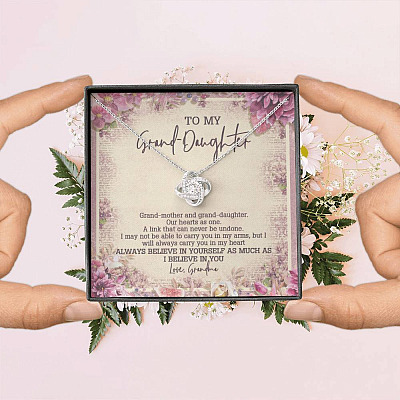 From Grandma To My Granddaughter A Link That Can Never Be Undone Love Knot Necklace