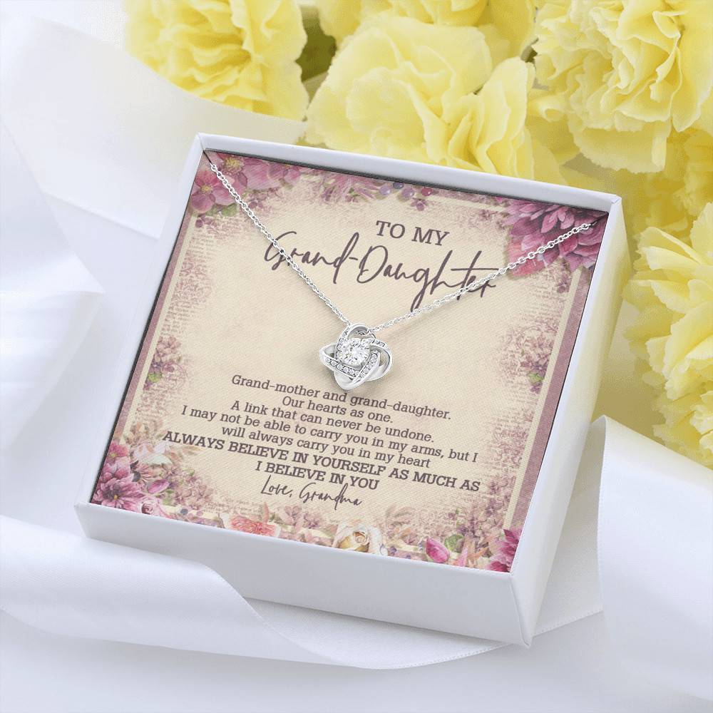 From Grandma To My Granddaughter A Link That Can Never Be Undone Love Knot Necklace