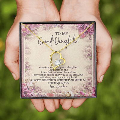 From Grandma To My Granddaughter A Link That Can Never Be Undone Forever Love Heart Pendant Necklace