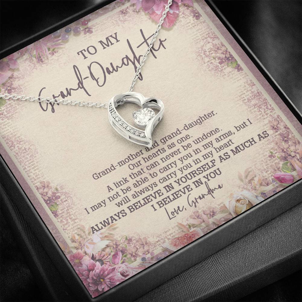 From Grandma To My Granddaughter A Link That Can Never Be Undone Forever Love Heart Pendant Necklace