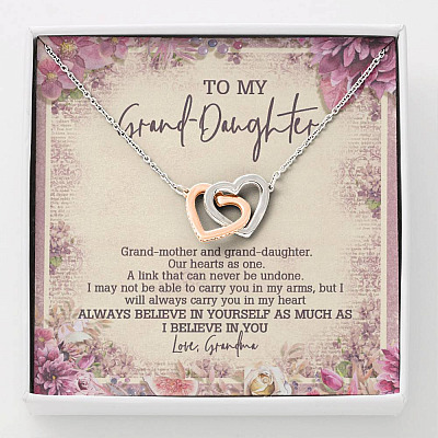 From Grandma To My Granddaughter A Link That Can Never Be Undone Interlocking Hearts Pendant Necklace - Interlocking Hearts Necklace