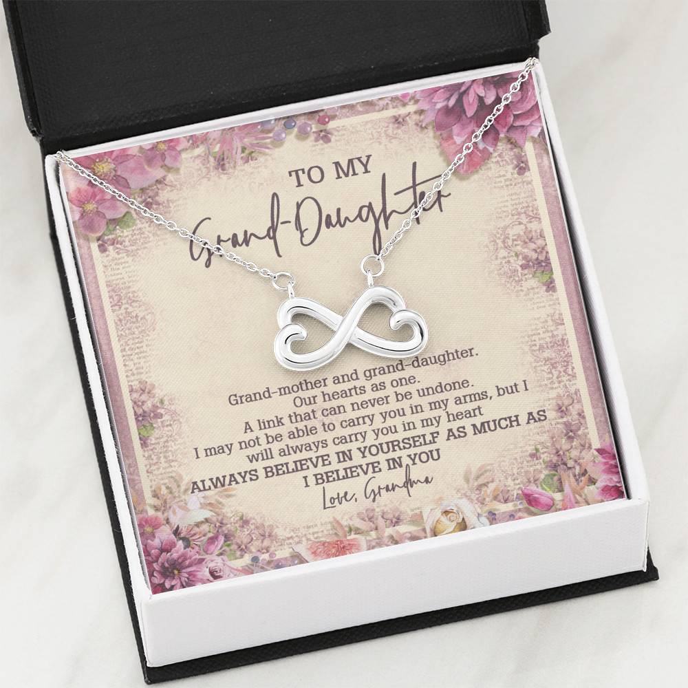 From Grandma To My Granddaughter A Link That Can Never Be Undone Infinity Heart Pendant Necklace