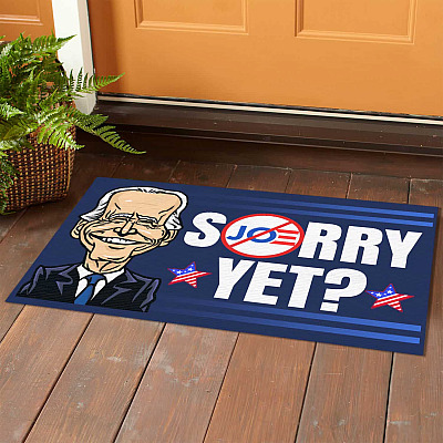 Alternative view of Funny Sarcastic Joe Biden Sorry Yet Doormat - Funny Anti Joe Biden Welcome Mat