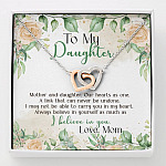 Gifts From Mom to My Daughter Mother and Daughter Our Heart as One Interlocking Hearts Pendant Necklace - Interlocking Hearts Necklace
