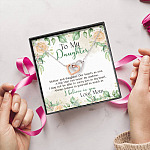 Gifts From Mom to My Daughter Mother and Daughter Our Heart as One Interlocking Hearts Pendant Necklace