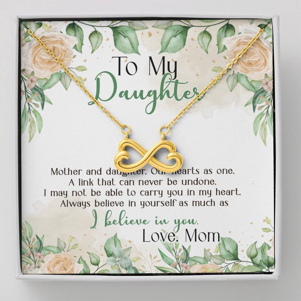 Gifts From Mom to My Daughter Mother and Daughter Our Heart as One Infinity Heart Pendant Necklace - Infinity Heart Necklace (18K Yellow Gold)