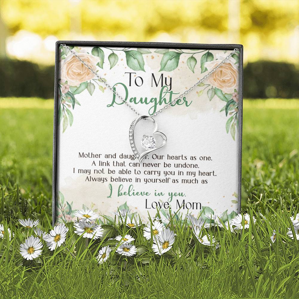 Gifts From Mom to My Daughter Mother and Daughter Our Heart as One Forever Love Pendant Necklace