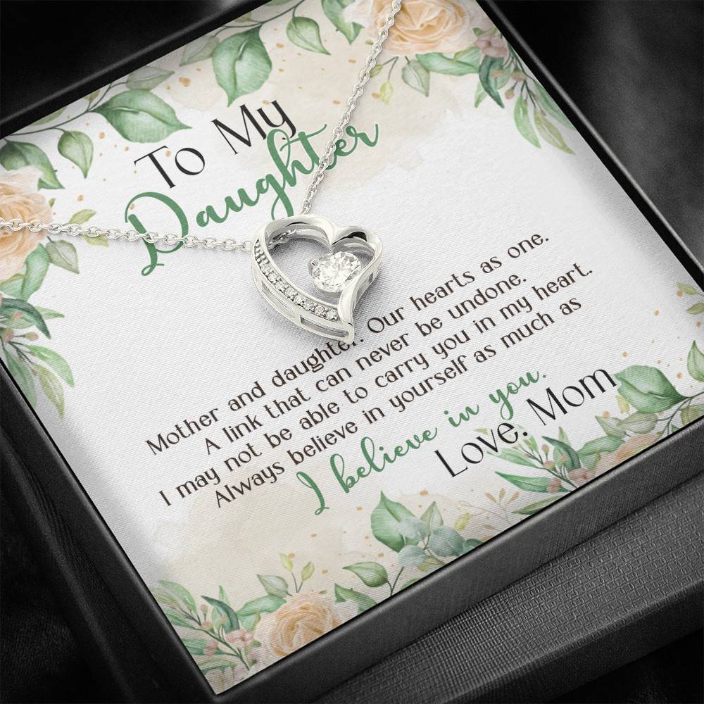 Gifts From Mom to My Daughter Mother and Daughter Our Heart as One Forever Love Pendant Necklace