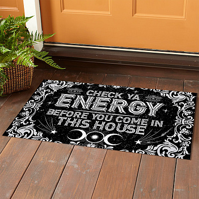 Alternative view of Check Ya Energy Before You Come in This House Witch Doormat - Halloween Witches Doormat Decorations
