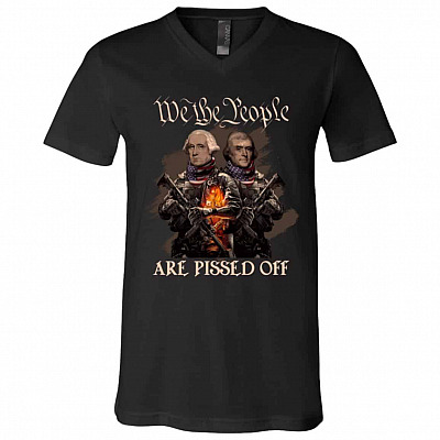 We The People Are Pissed Tshirt, Black, V-Neck T-Shirt