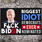 Biden Biggest Idiot Democrats Ever Nominated Indoor Doormat - Funny Anti Joe Biden Outdoor Doormat